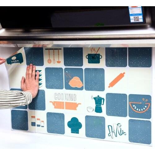 5pcs/pack Cartoon aluminum foil kitchen high temperature waterproof sticker Kitchen self-adhesive oil-proof sticker