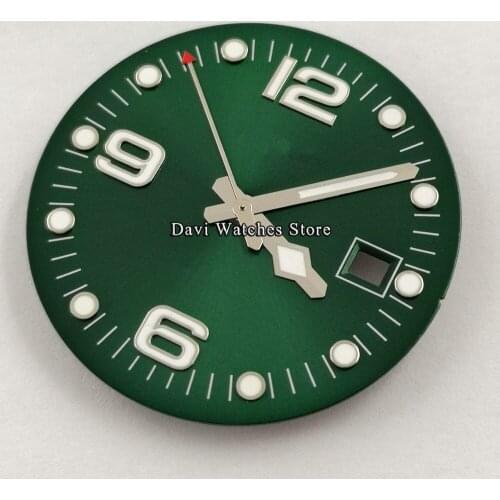 Green Watch Dial + Hands 31.5mm Sterile Luminous Dial Fit Miyota 8215 821A 8205 DG2813/3804 Automatic Movement