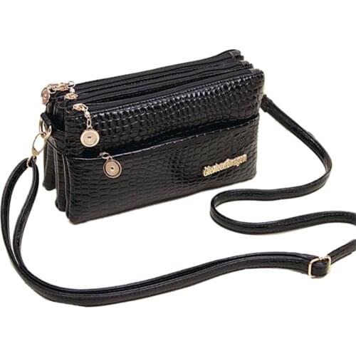 Women handbags Small Shoulder Bag Crocodile Pattern Women Messenger Bags for Women Handbag Clutch Black