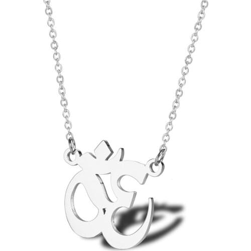 Gold Silver Color AUM/OM Symbol Pendant Necklace for Woman Men Stainless Steel Hinduism Yogi Religion Male Jewelry