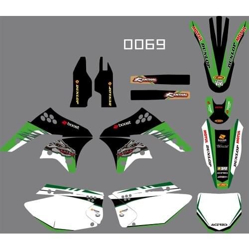 0069 motorcycle Team Graphic & Backgrounds Decal Stiker Kits for Kawasaki KX250F KXF250 2006-2008