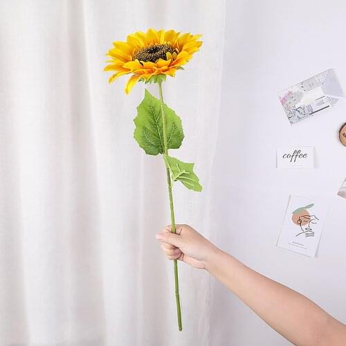 1 Head Yellow Sunflower Bouquet Silk Flower Beautiful Artificial Flower DIY Home Decoration Garden Party Decor Beautiful