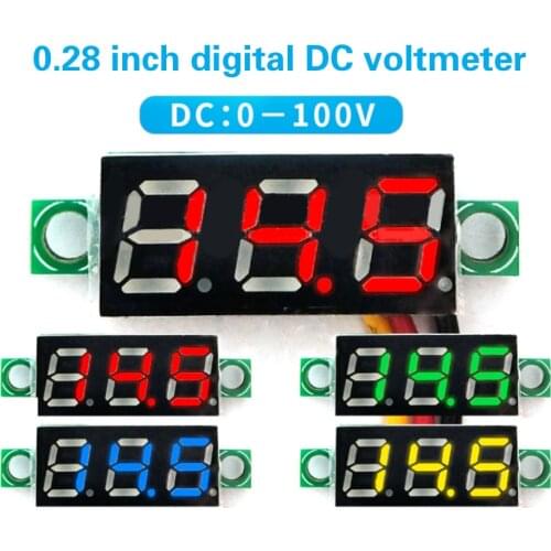 1PCS 0.28 Inch Digital LED Mini Display Module DC2.5V-30V DC0-100V Voltmeter Voltage Test
