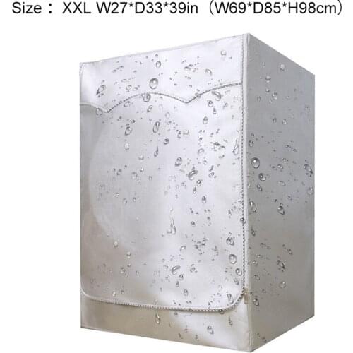 1Pc Silver Automatic Roller Washer Cover Waterproof Front Loading Washing Machine Cover M/L/XL/XXL For Choose