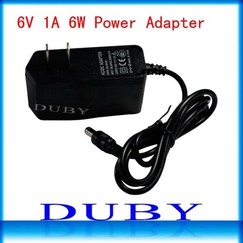 100Pcs/lot 6V1A New AC 100V-240V Converter power Adapter DC 6V 1A 1000mA Power Supply EU/US Plug DC 5.5mm x 2.1mm Free Fedex