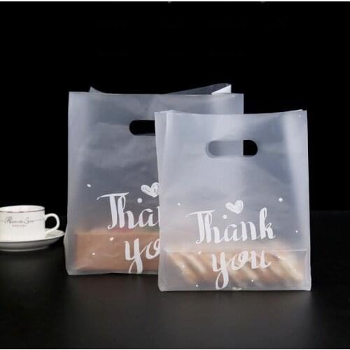 50Pcs Thank You Plastic Gift Bags Wedding Party Favor Packaging Bag Candy Cake Chocolate Wrapping Bags Baby Shower Supplies