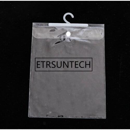 500pcs Transparent PVC Storage Bag With Hanger Plastic Packaging Button Seal Bag Clothes Scarves Hook Bags ZA6531