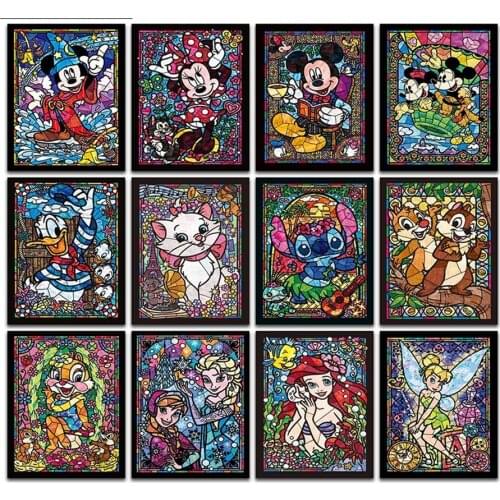 Full Square Drill Embroide 5D Diamond Painting"Cartoon characters Disney mouse cat "Embroidery Cross Stitch Mosaic Home Decor