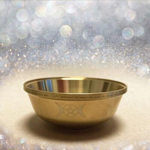 Altar Bowl Ritual Gold Plating Tableware Ceremony Moon Divination Astrological