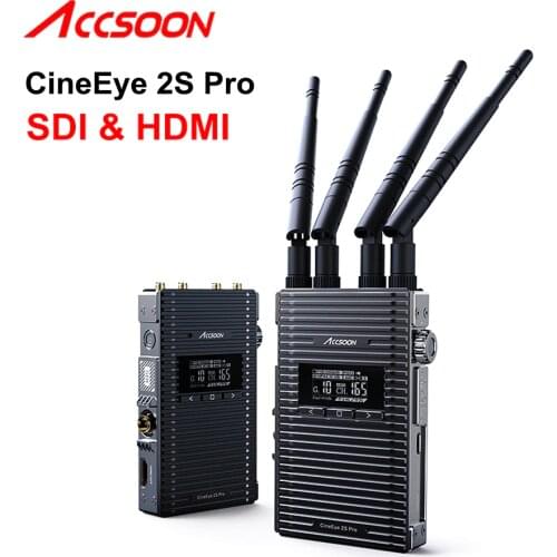ACCSOON CineEye 2S Pro Wireless Transmitter System SDI+HDMI Dual Band Transmission 1200ft for IOS Android Receiver Image Video