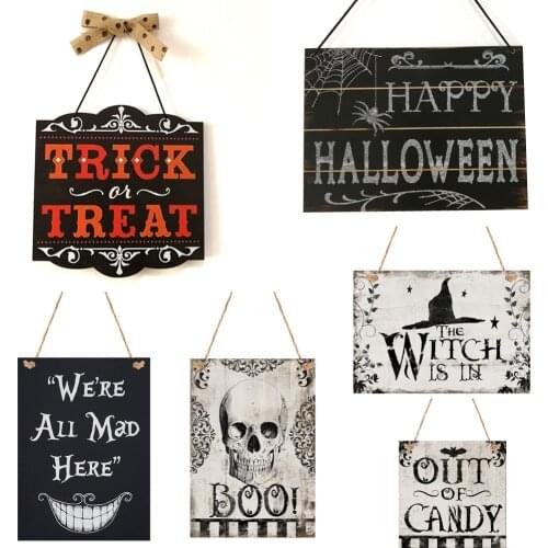 Halloween Decor Home Wooden Signs Family Wood Wall Plaque Wood Art Home Decor Wooden Pendant Home Wall Decoration