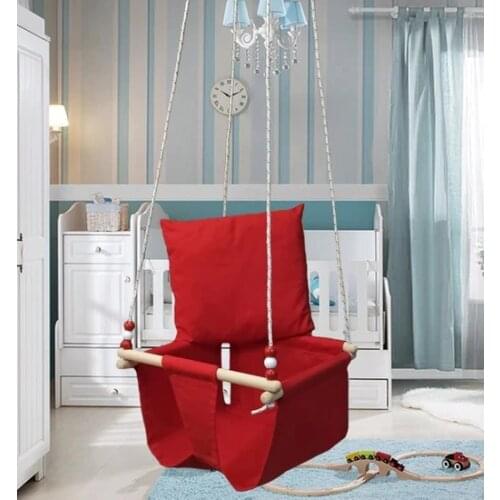 Baby Swing Canvas Hanging Rocking Chair Hanging Toys Hammock Set Safety Baby Bouncer Outside Indoor Wooden Swing Rocker Toy