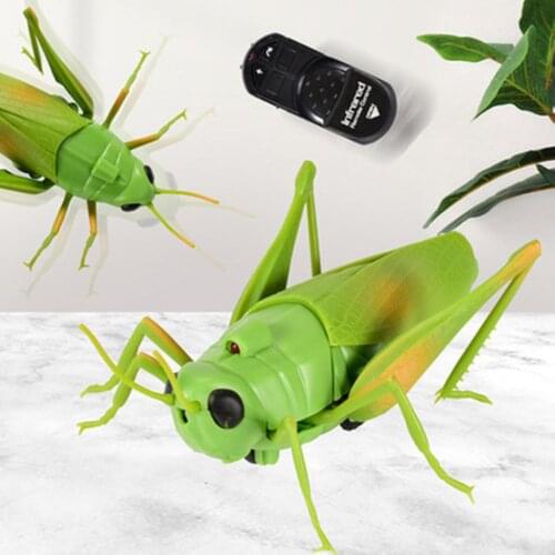 Electric Infrared Remote Control Simulate Grasshopper Toy Realistic Mini Insect RC Prank Insect Animal Scary Trick Toy For Child