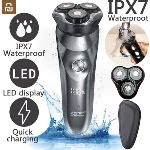 Xiaomi Electric Shaver for men Razor portable Beard Trimmers IPX7 waterproof wett & Dry Dual Use LCD Display Shaving mower Razor