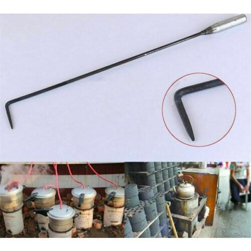 43cm Long Steel Fire Poker Open Hook Pit Fireside Fireplace Coal Stove Tool