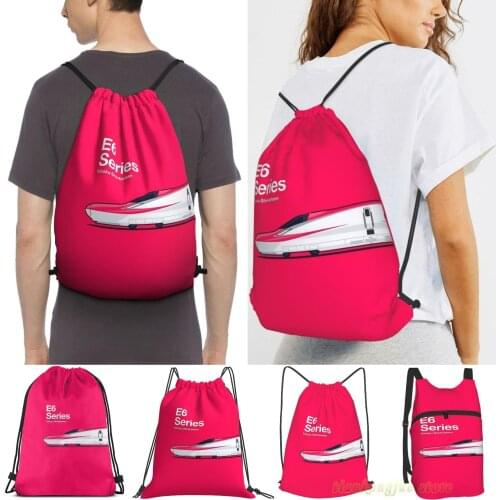 Shinkansen Collection - E6 Series Komachi Men Outdoor Travel Gym Bag Waterproof Drawstring Backpack Women Fitness Sackpack Bag