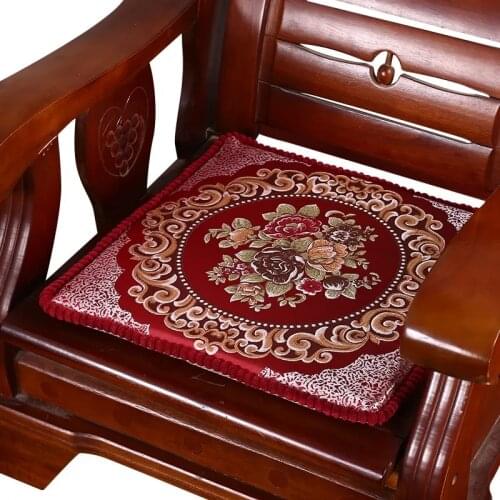 Square Chinese Style Mahogany Sofa Cushion Removable Washable Non-slip Single Seat Cushion Home Chair Pad Soft No Ball No Fading