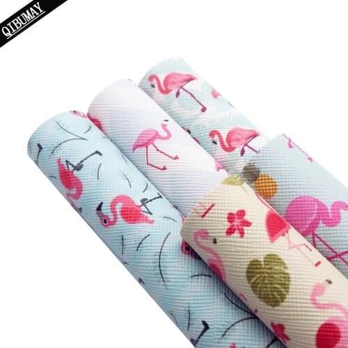 22*30cm A4 Faux Leather Fabric Sheets Flamingo Unicorn Printing Cute Animals Bow Fabric DIY Handbags Materials Synthetic Leather