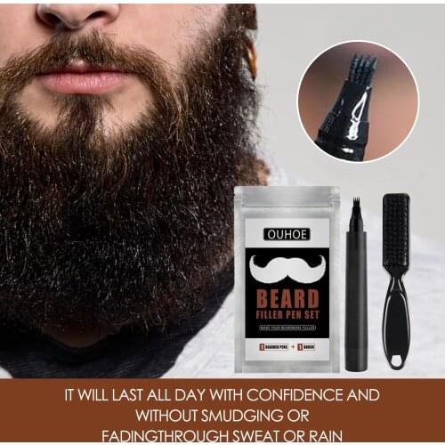 Beard Filling Pen Kit Beard Pencil Filler Waterproof Moustache Pen Beard Brush Beard Enhancer Moustache Coloring Shaping Tools
