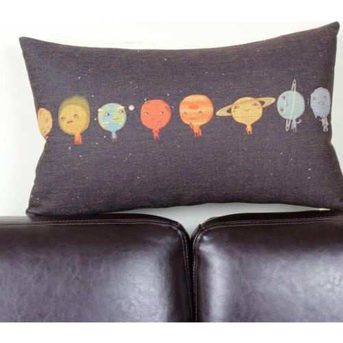 Planet pillow cover, Creative cartoon Starry sky The universe Planet waist pillow case pillowcase No Core