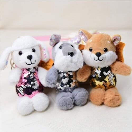New pretty Shiba Inu Schnauzer Poodle popular Exquisite pendant Keychain Decorate good quality soft Soothing doll christmas gift