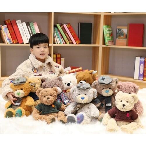 New High Quality Simulation Teddy Bear Plush Toy Soft Hug Bear Beggar Bear Scarf Bear Stuffed Doll Baby Girlfriend Children Gift