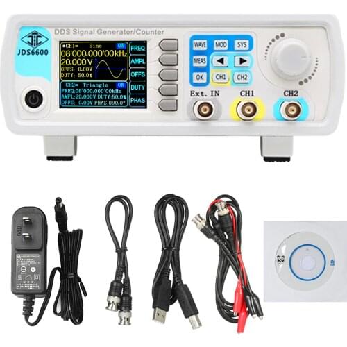 New JDS6600 60MHZ 2 Channel DDS Function Signal Generator Pluse Signal Source Frequency Meter Arbitrary Waveform