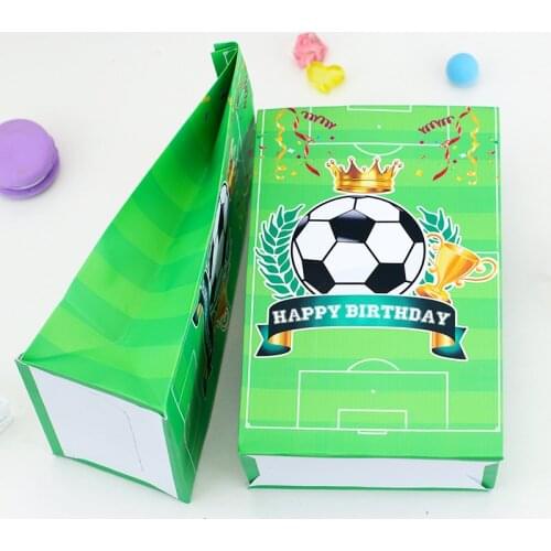 Soccer Favor Box Candy Box Gift Box Cupcake Box Boy Kids Birthday Party Supplies Decoration Event Party Supplies