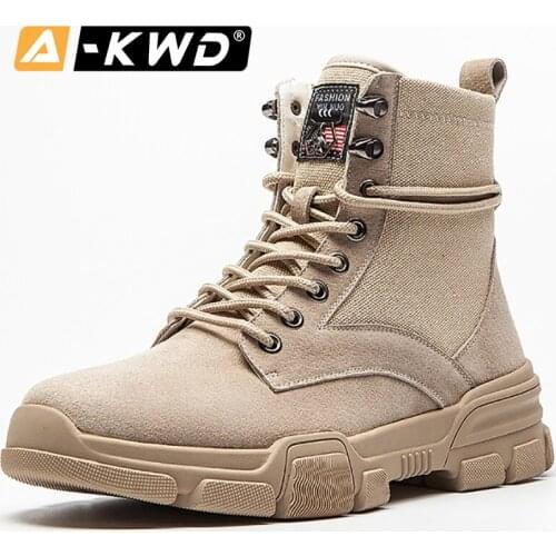 Work Shoe High Top Boots Sneaker Men Outdoor Man Shoes Leather Genuine Heren Schoenen Leer Uxury Sneakers Elevator Shoes for Men