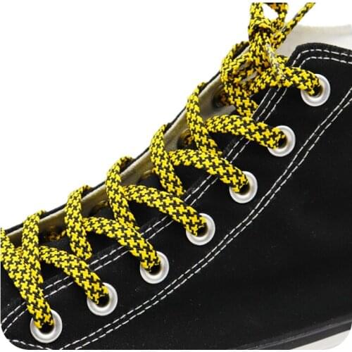 Weiou Laces Official Flat Type Charmed Shoelaces Regular Grid Strings 7MM Double Color Combination Houndstooth Easy Cordons