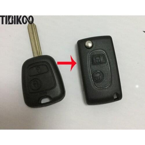 Modified Flip Folding Remote Key Shell For Citroen Old Elysee FOB Car key Blanks Case for Peugeot Partner
