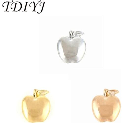 TDIYJ Fashion Apple Keeper Slide Charms for keeper Bracelets Necklace as Women Jewelry 6pcs/lot