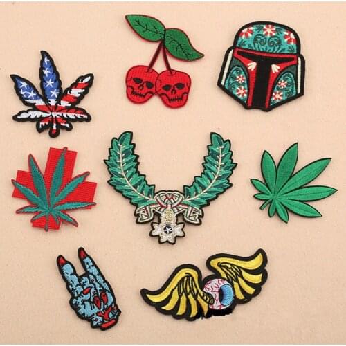 Iron On Patches For Clothing Fabric Badges Applique Embroidered Stickers Scrapbooking DIY Sewing Accessories