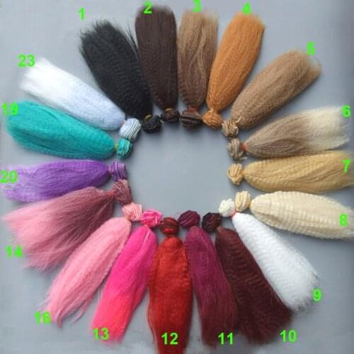 Factory wholesales offer 15CM doll hair samll kinky curly wigs for blyth doll 1/3 1/4 1/6 BJD handmade diy doll wigs