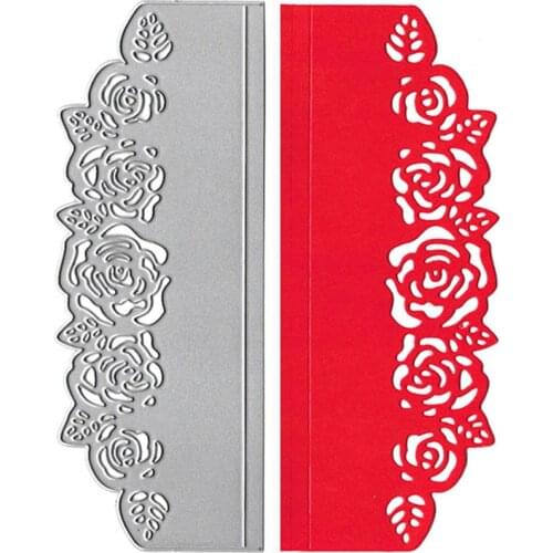Rose Lace Border Craft Cutting Dies For DIY Scrapbooking Card Making Album Paper Embossing Stencils Troqueles And Clear Stamps