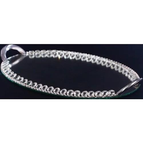 Cubic zirconia Mirrored Tray Oval Form Silver 232124568
