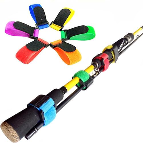 10Pcs Fishing Rod Tie Strap Belt Tackle Reusable Wrap Band Pole Holder Band Casting Spinning Rod Protecting Fishing Rod Bag