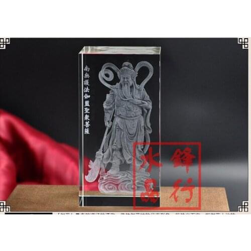 15cm large # Efficacious HOME office Talisman Martial god of wealth guan gong Guandi FENG SHUI 3D Crystal Figurine statue