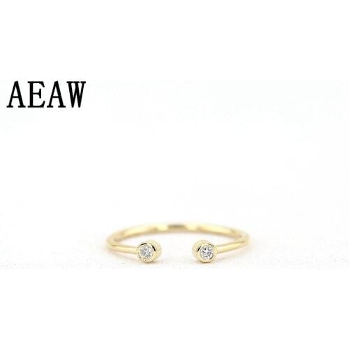 2.00mm Round Cut Natural Real 100% Diamond Ring Dual Birthstone Ring 14k Yellow/Rose/White Gold