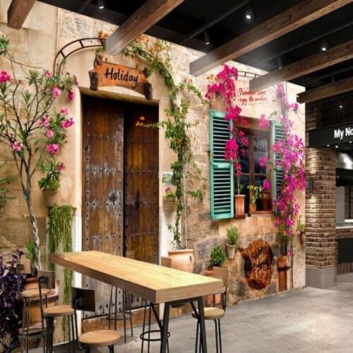 3D photo wallpaper living room restaurant wallpaper European pastoral town TV backdrop mural Decorative painting