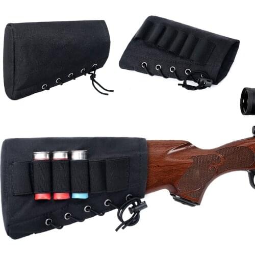 6 Rounds Hunting Cartridge Rifle Ammo Holder 12 20 Gauge Shell Bandolier Hunting Shooting Accessories Military Shotgun Buttstock
