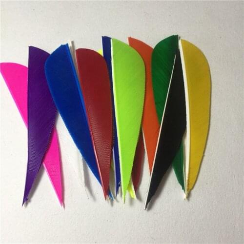 50Pcs 3 inch Water Drop Turkey Feather 12 Colour High Quality Real Feather Arrow Feathers Vanes Archery Arrows