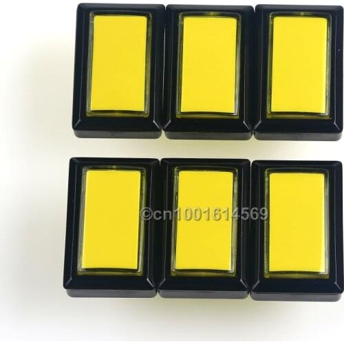 6x 5V Rectangular LED Illuminated Arcade Push Button With Microswitch 50mm*33mm For Arcade Video Games , Mame Cabinet DIY Parts