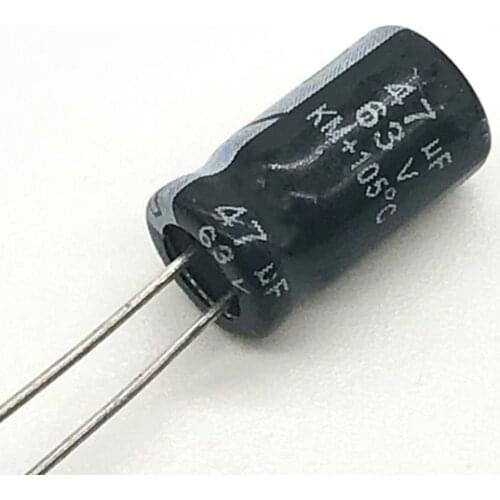 20pcs/lot BC08 63V 47UF aluminum electrolytic capacitor size 6*12 47UF 20