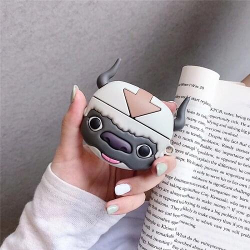Earphone Case For Airpods Pro Case Lovely White Haired Ox Head Anime Headphone Case for Apple AirPods 2 Earpods Protective Cover