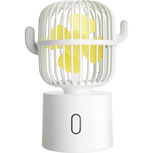 Cactus Shape Portable Cordless USB Charging Mini Handheld Fans Sharking Head 3 Modes Rotation Angle For Office Outdoors