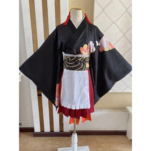 Anime Demon Slayer:Kimetsu no Yaiba Kibutsuji Muzan maid outfit lolita dress Cosplay Costume customized