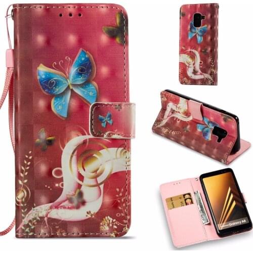 Leather S9 Wallet Case Cove For Samsung Galaxy A5 A8 Luxury Flip Leather Stand Flip Holder S8 3D Bling Flowers Card Holder Cases