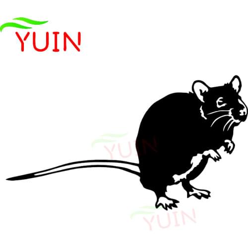 Mouse Fashion Animal Car Sticker Personality Door Decoration PVC Waterproof Sunscreen Decal Black/White/Red/Laser/Silver