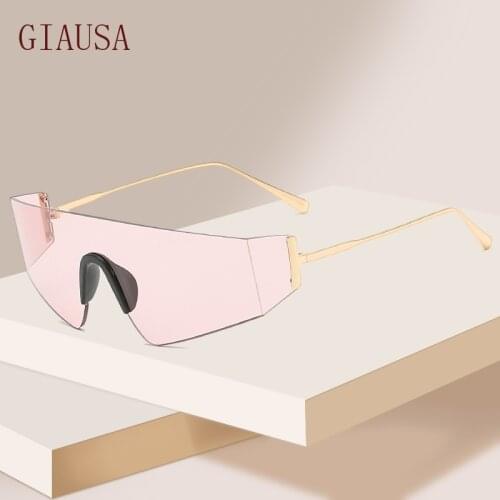 GIAUSA New European and American fashion trendsetter Sunglasses night vision goggles rimless sunglasses